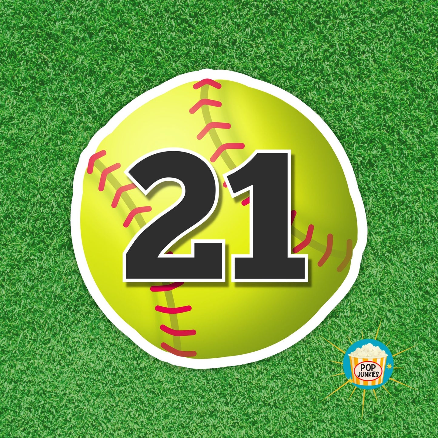 Personalized Softball Jersey Number Sticker - Custom Athlete Gift