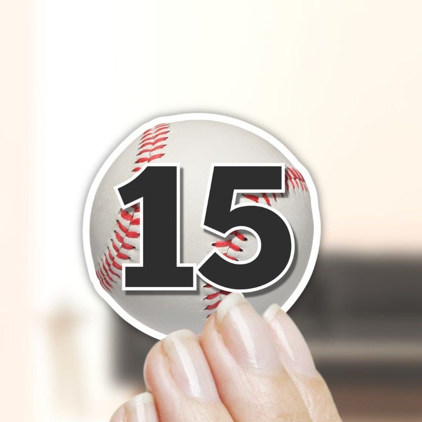 Personalized Baseball Number Sticker: Custom Sports Decal