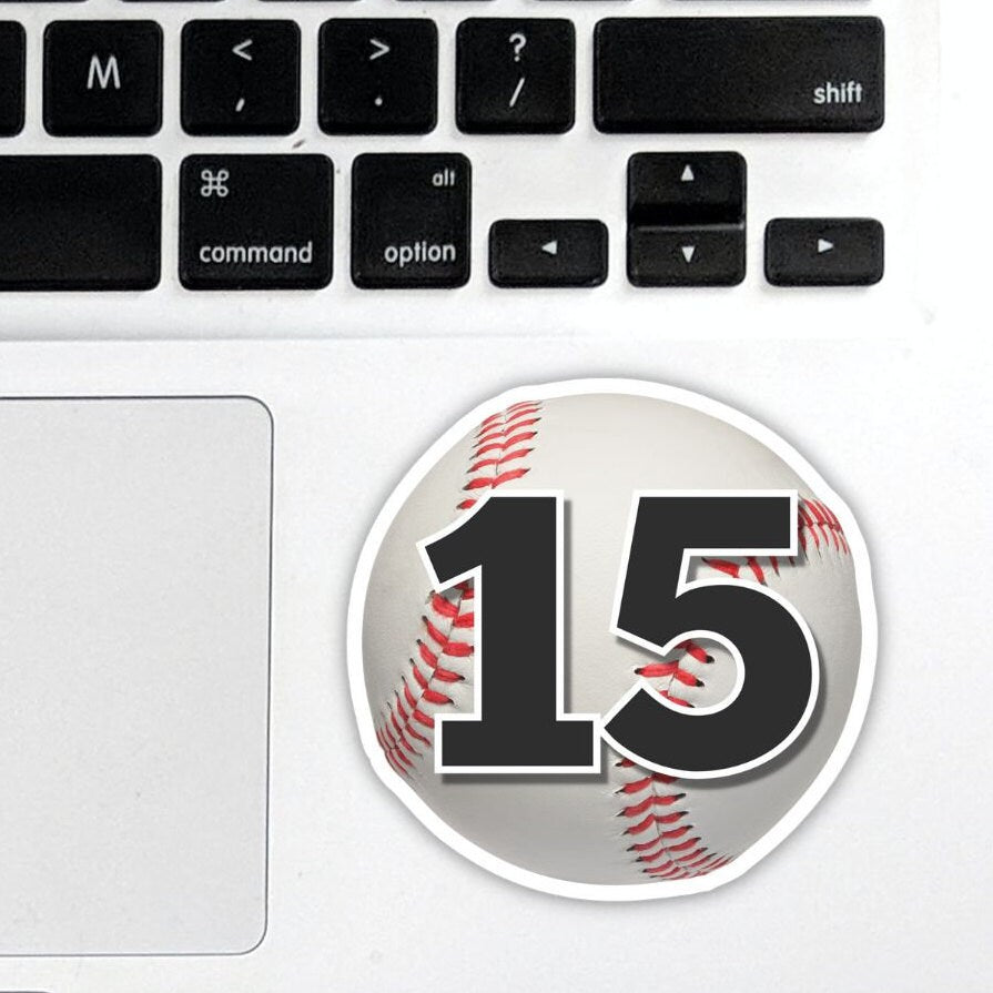 Personalized Baseball Number Sticker: Custom Sports Decal