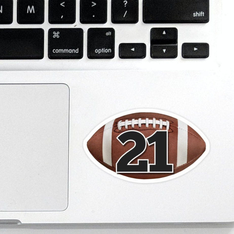 Personalized Football Number Sticker: Custom Sports Decal