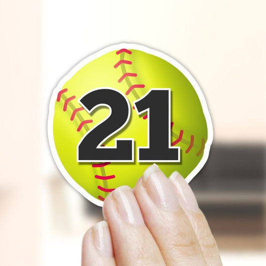 Personalized Softball Jersey Number Sticker - Custom Athlete Gift