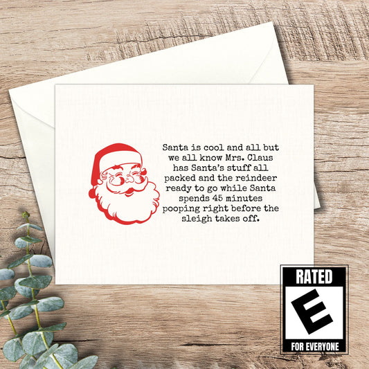 funny christmas card / santa card / funny card for a friend / snarky card / holiday card /