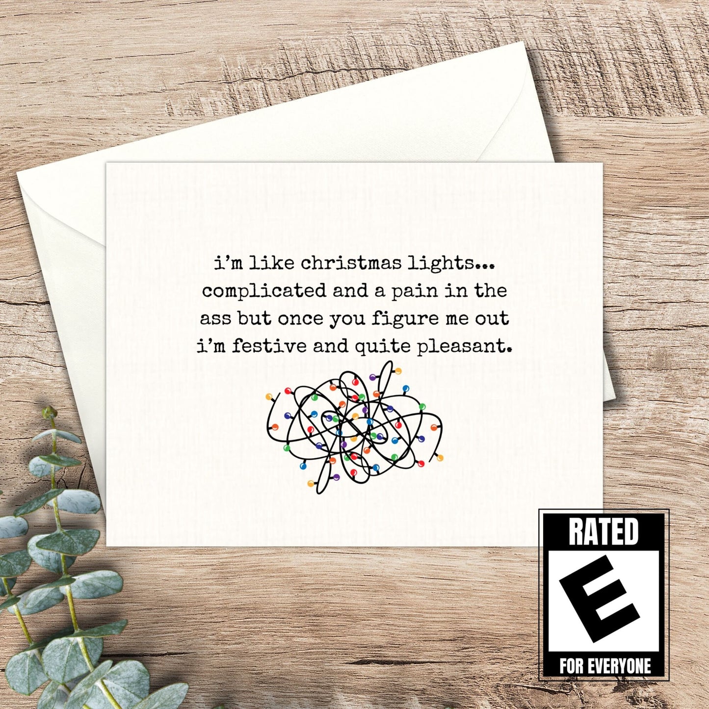 Funny Christmas Card: Snarky Lights Design for Friend