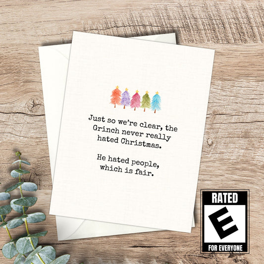 funny christmas card / grinch card / funny card for a friend / snarky card / holiday card / merry christmas / happy holidays