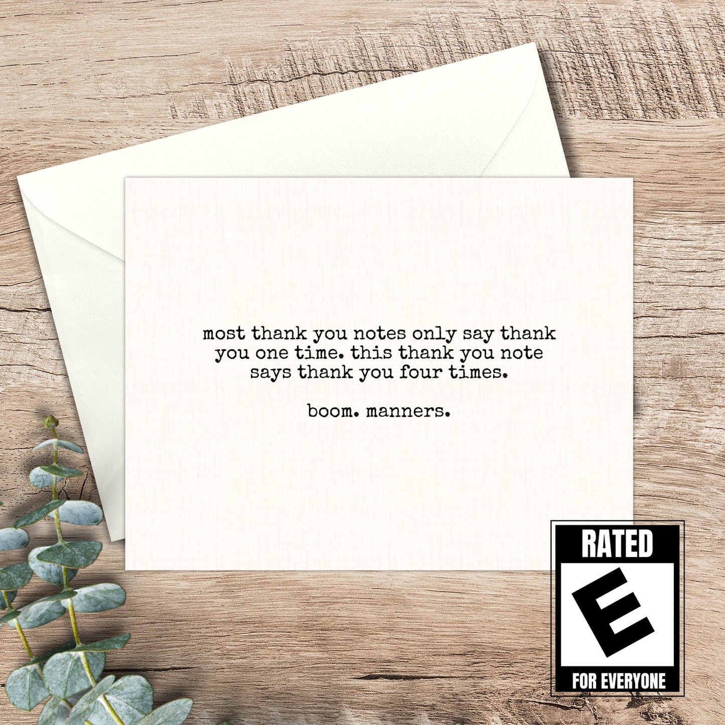 Funny Thank You Card: Sarcastic Snarky Note