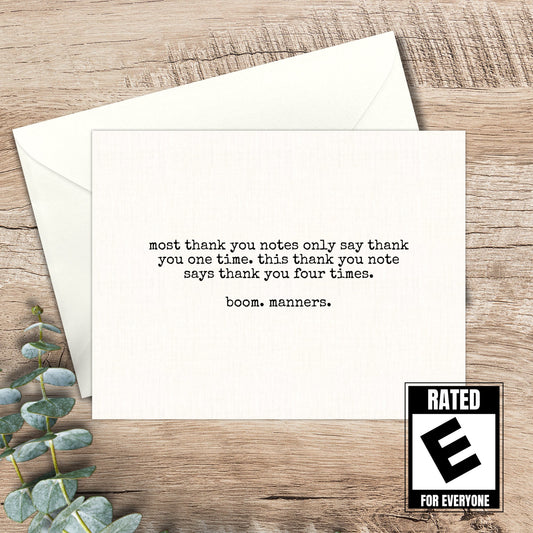 Funny Thank You Card: Sarcastic Snarky Note
