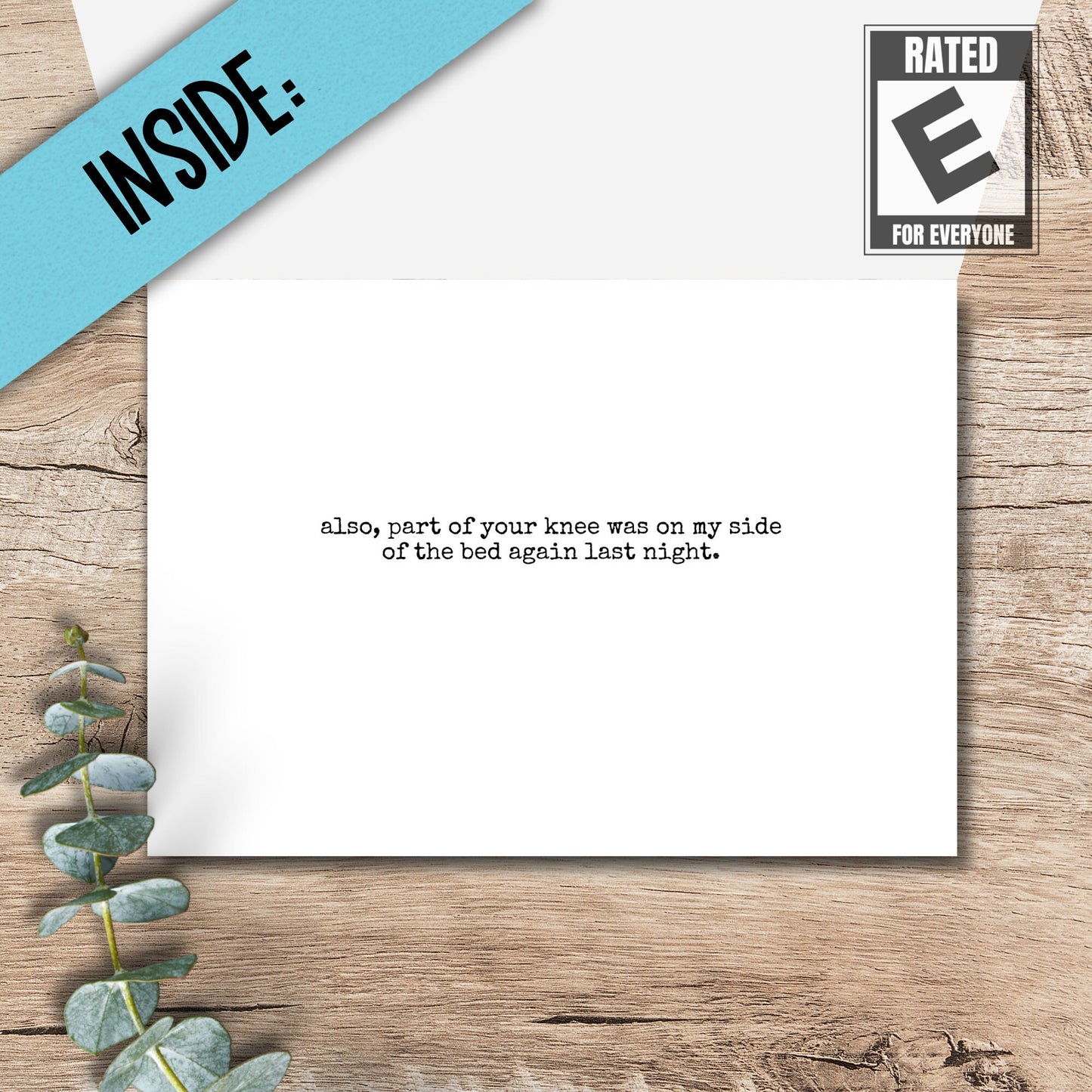 Funny Birthday Card for Spouse: Snarky Knee Joke