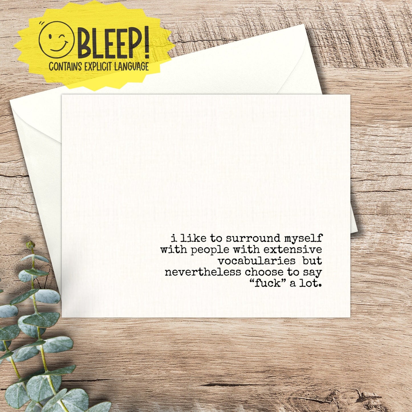 Funny Swearing Card – Potty Mouth Friend, Explicit Language