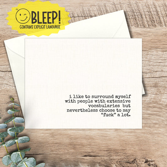 Funny Potty Mouth Card: Handmade Friendship Greeting Card