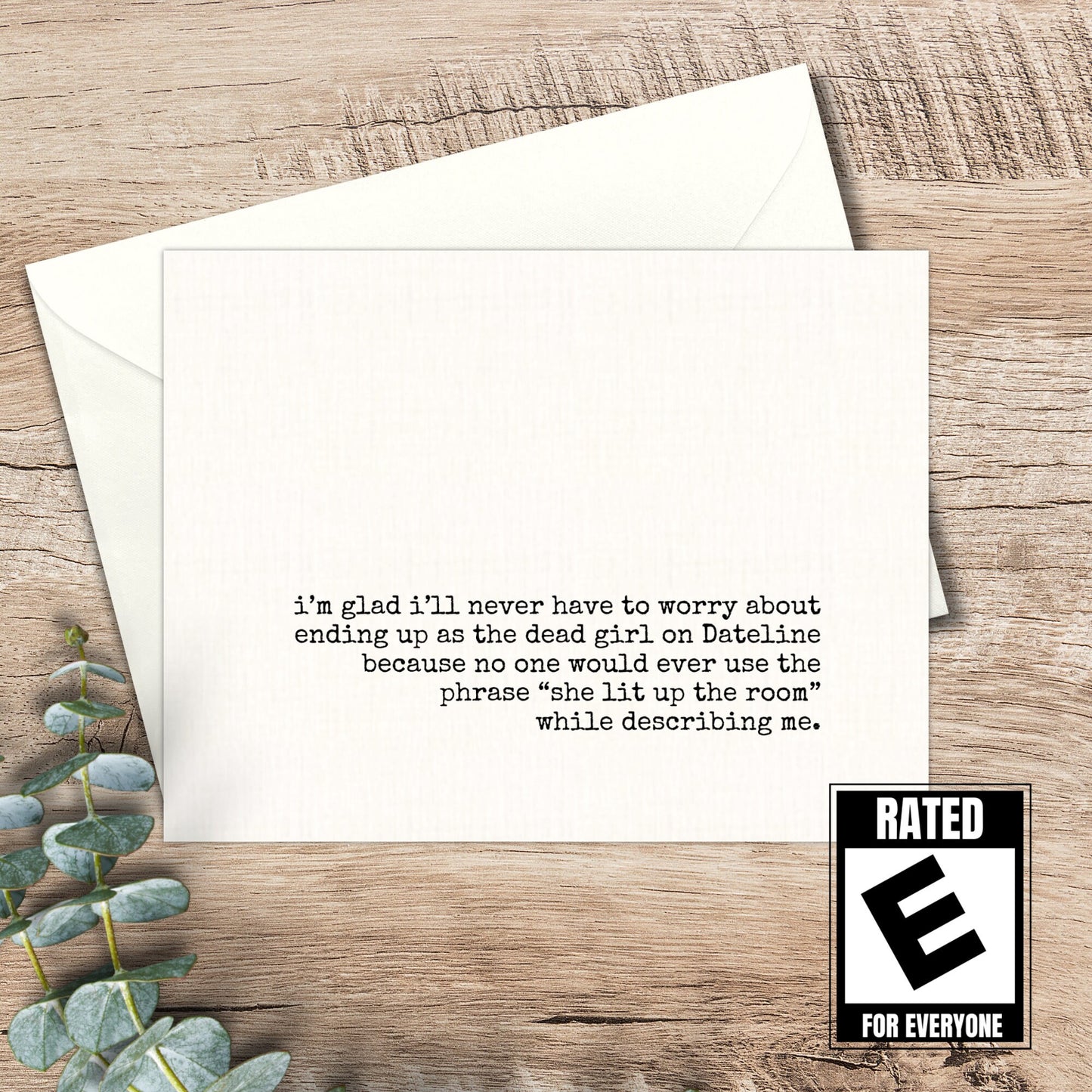 humorous card for friend who loves dateline / funny true crime card / bestie / snarky card / just because / drinking buddy / friendship card