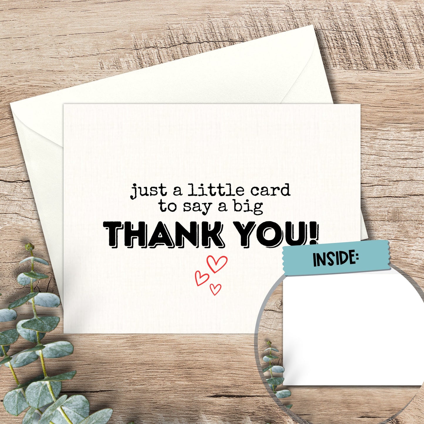 Handmade Thank You Card: Linen Texture Cardstock