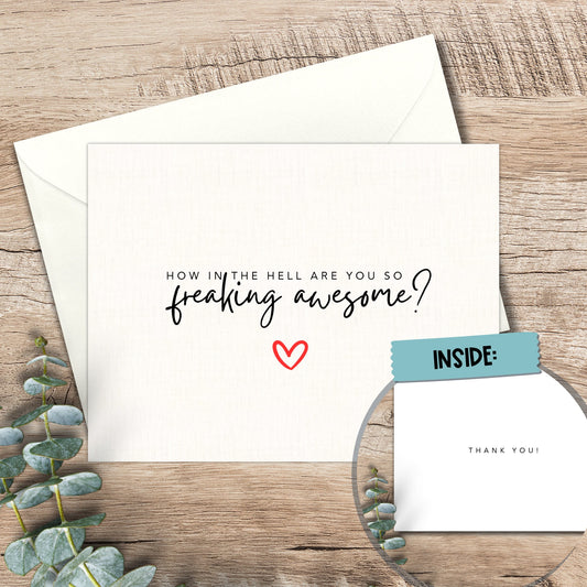 funny thank you card | card for friend | for employee | for co-worker | for anyone | gift card holder