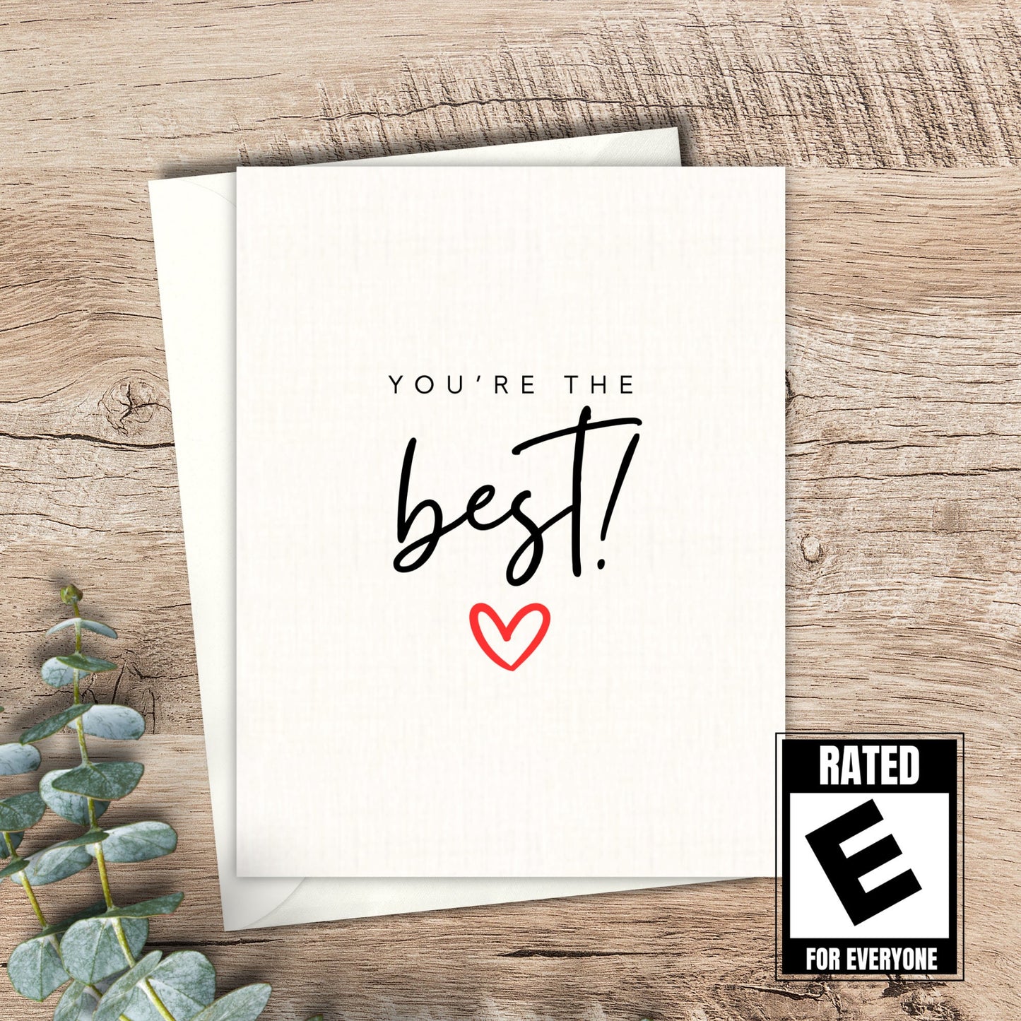 You're the best Minimalist handmade Thank you card