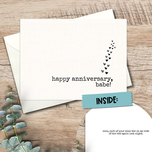 Funny Anniversary Card: Snarky Sarcastic Card for Husband or Wife