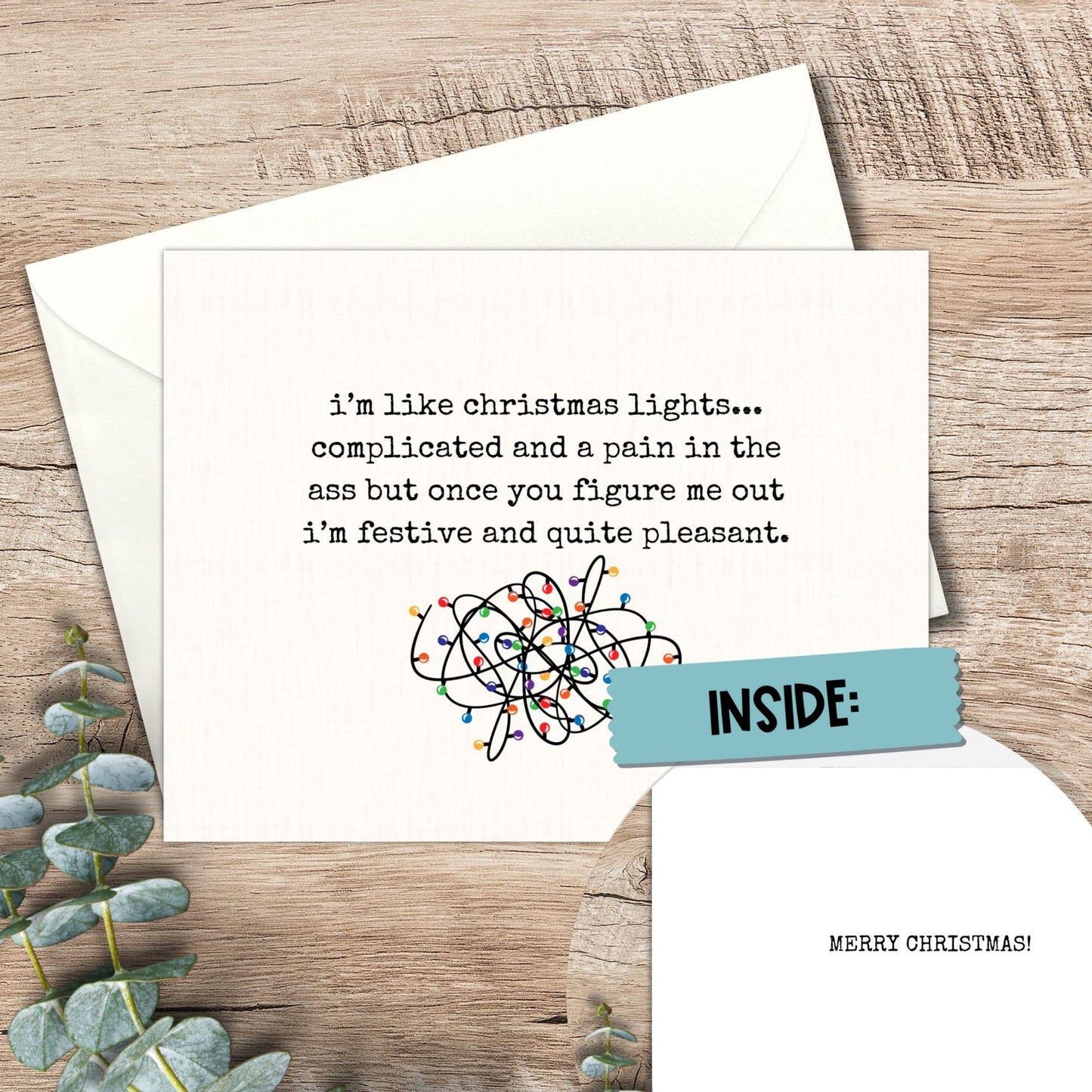 Funny Christmas Card: Snarky Lights Design for Friend