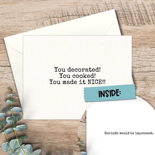 Funny Bravo TV Thank You Card - Real Housewives Hostess Gift