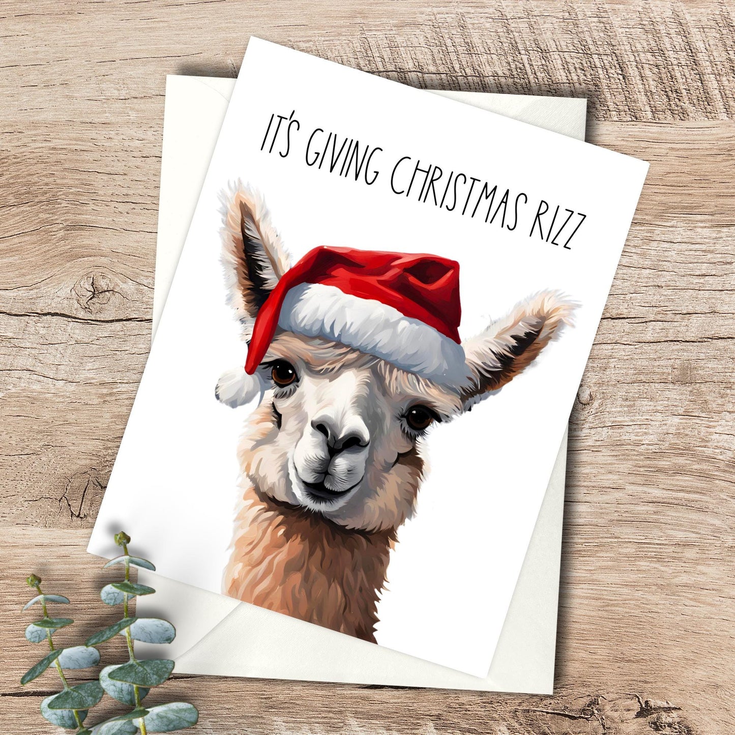 Funny Alpaca Christmas Card, Gen Z Teen Holiday Card