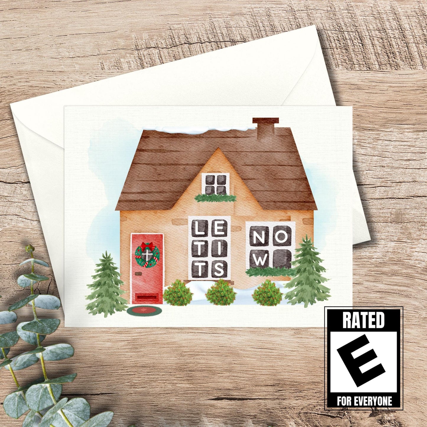 le tits now card / funny christmas card / santa card / funny card for a friend / snarky card / holiday card /