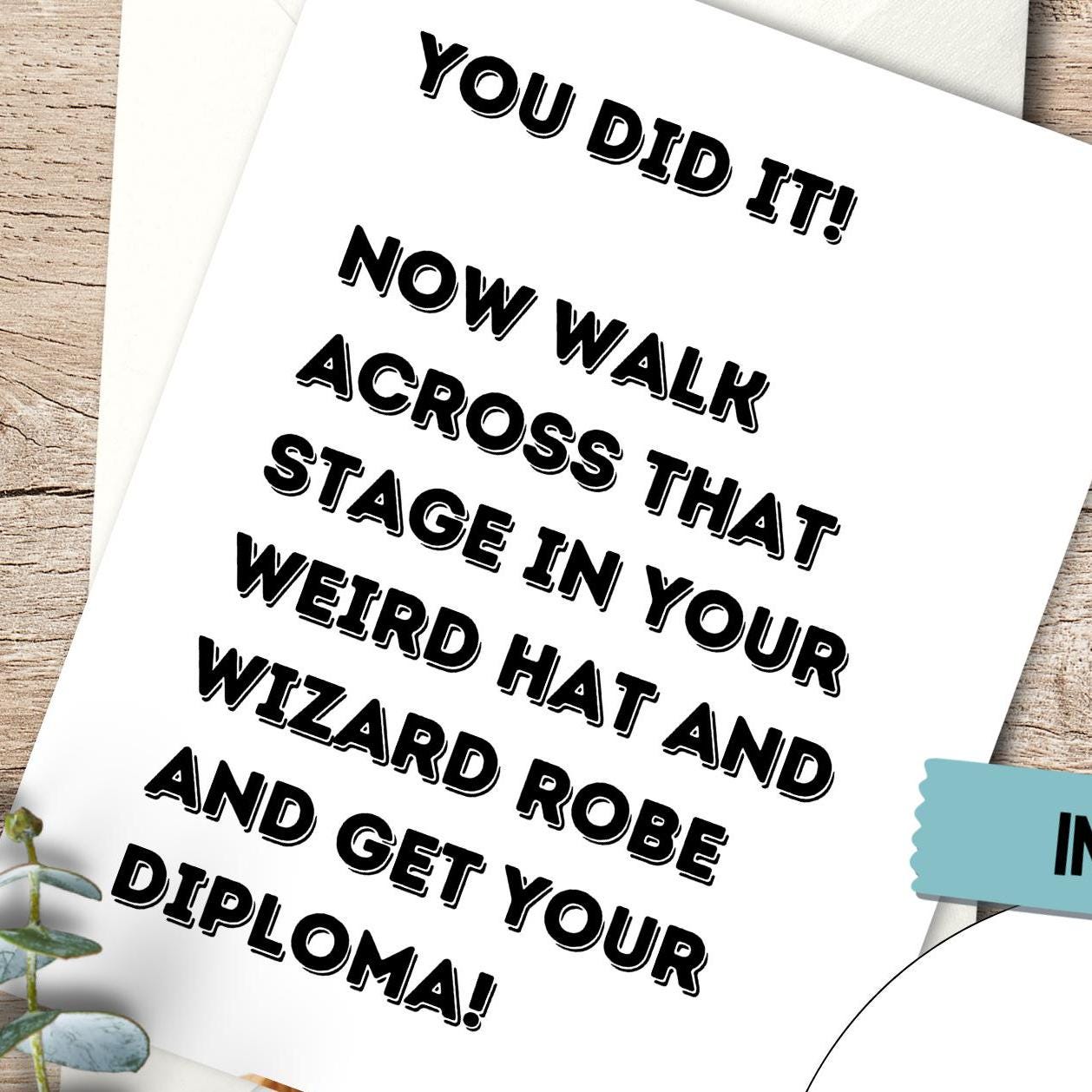 Funny Graduation Card: Snarky Congratulations, Wizard Robe