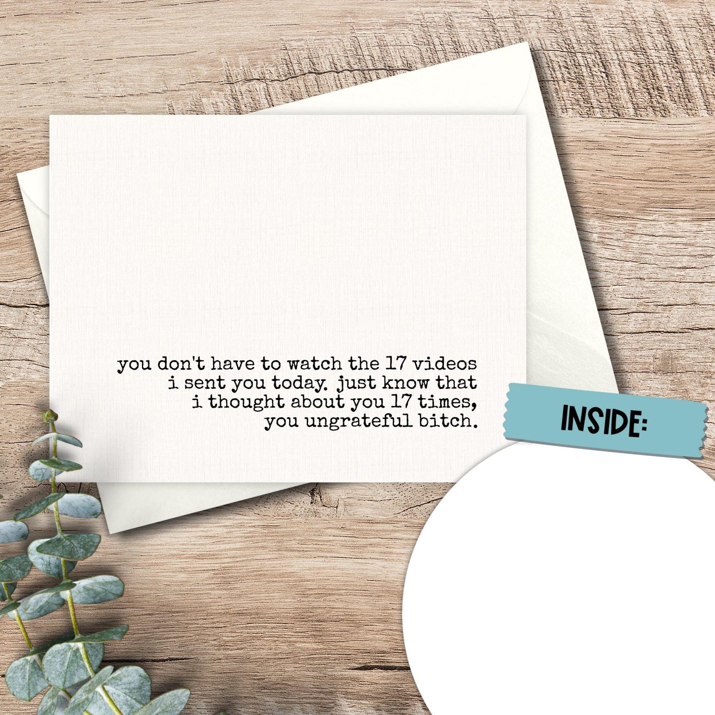 Funny Snarky Friendship Card for Besties