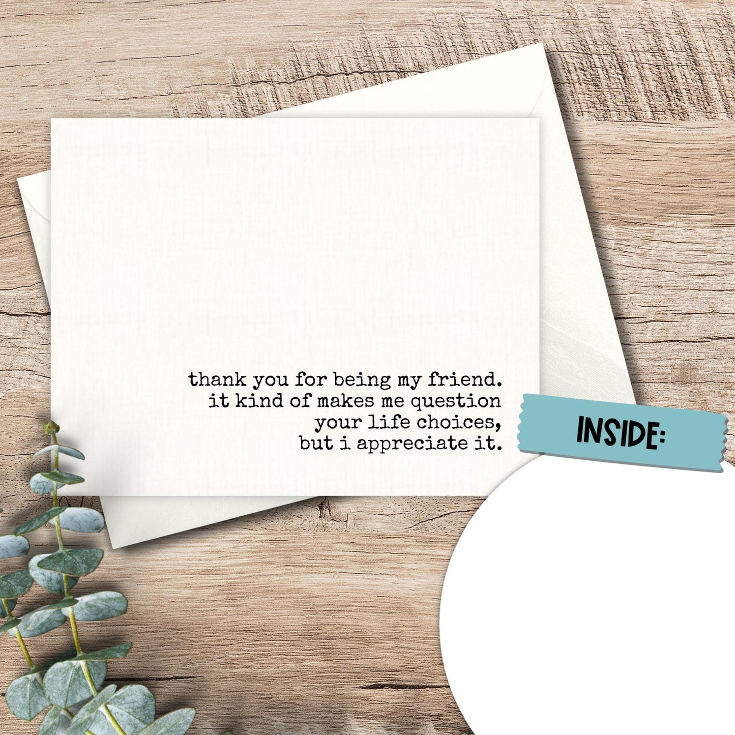 Funny Friendship Card: Snarky Bestie Greeting Card