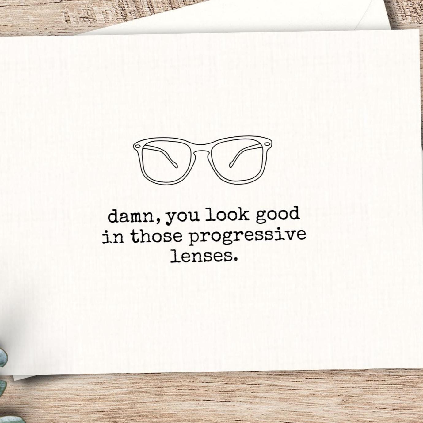 Funny Birthday Card: Snarky Aging Humor - Progressive Lenses