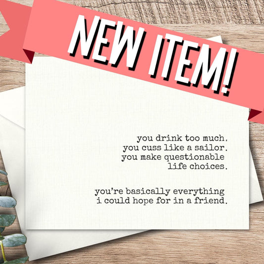 Funny Snarky Friendship Greeting Card: Best Friend, Bad Influence